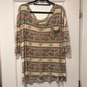 Free People Patterned Flowy Top